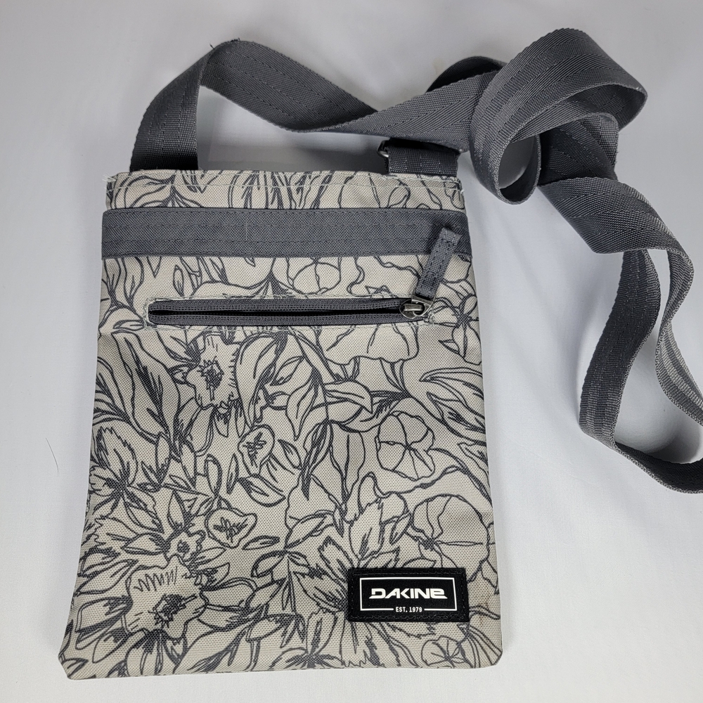 Dakine Gray and Black Floral Crossbody Bag